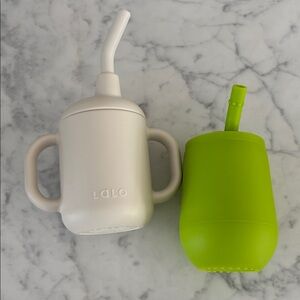 EZPZ MiniCup and Straw Training System and Lalo Cup Lot of 2 4oz Cups
